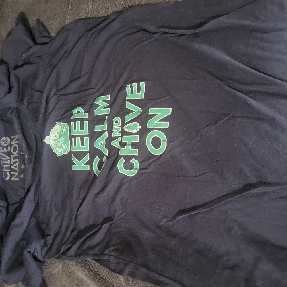 Black Graphic T-Shirt with Green Text